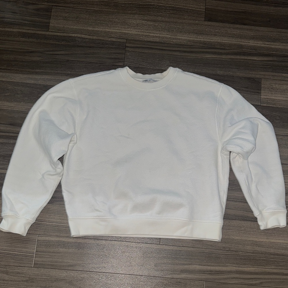 Zara Classic White Men's Heavyweight Sweatshirt